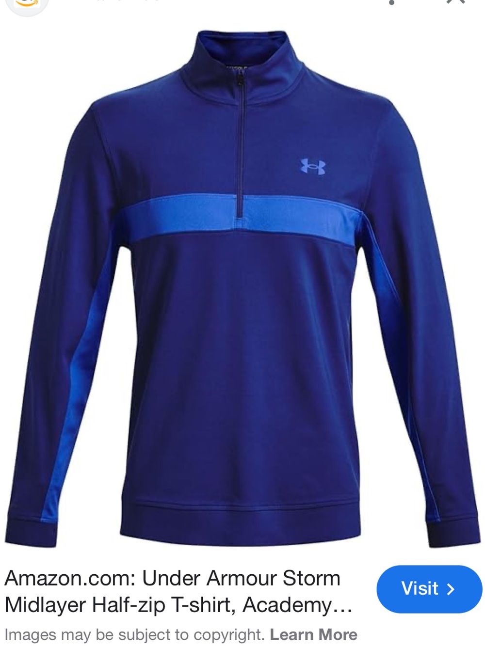 Under Armour Men's Navy and Royal Blue Half-Zip Pullover